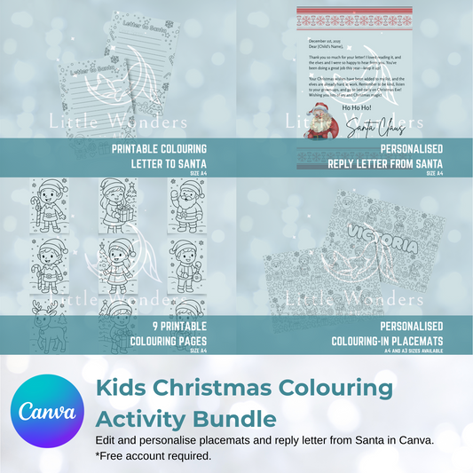Kids Christmas Colouring Activity Bundle